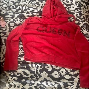 Cropped red hoodie